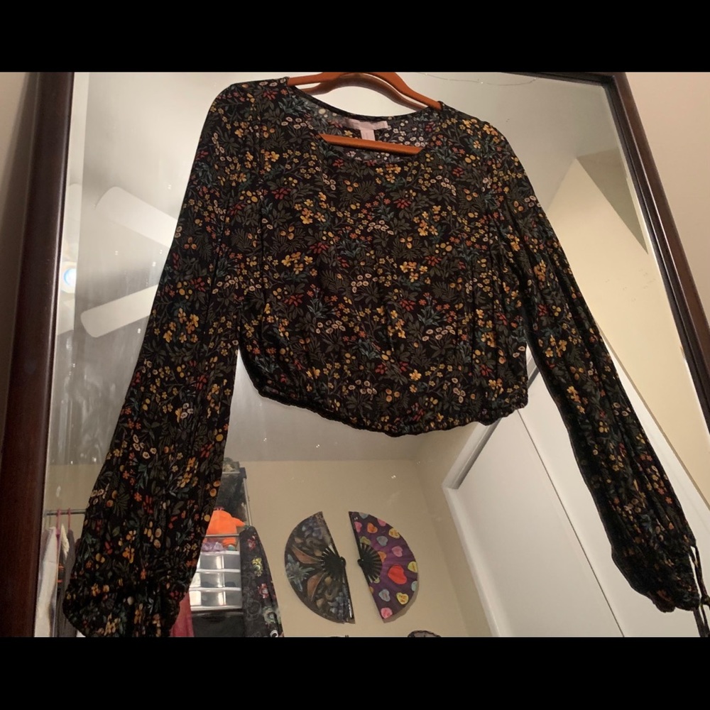 floral crop top blouse